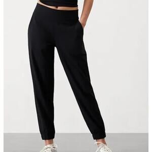 Athleta Women's‎ Textured Brooklyn Joggers Pants Running Athleisure Black Size 8